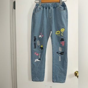 Girls graffiti pull on pants